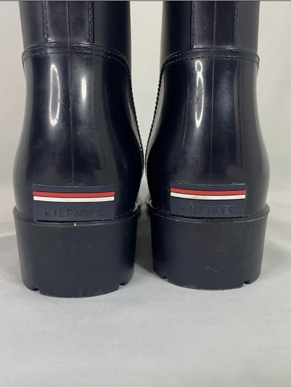 Tommy Hilfiger Womens Navy Blue Pull On Rain Boots Size 9